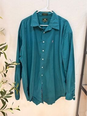 Vintage Nordstrom Teal Button Down Shirt